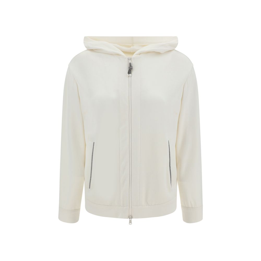 Brunello Cucinelli White Silk Sweatshirt
