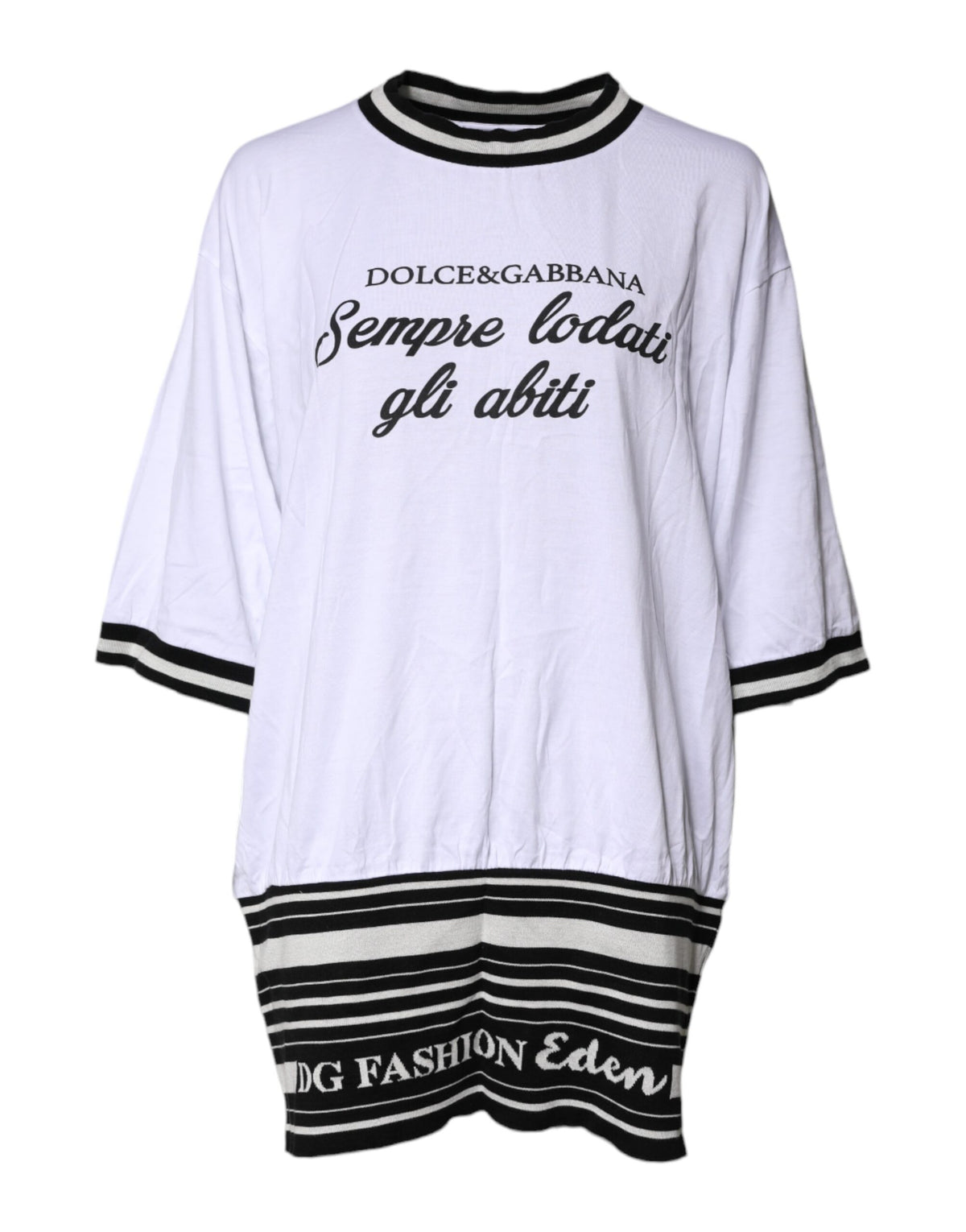 Dolce & Gabbana White Cotton DG Fashion Crew Neck Tee T-shirt