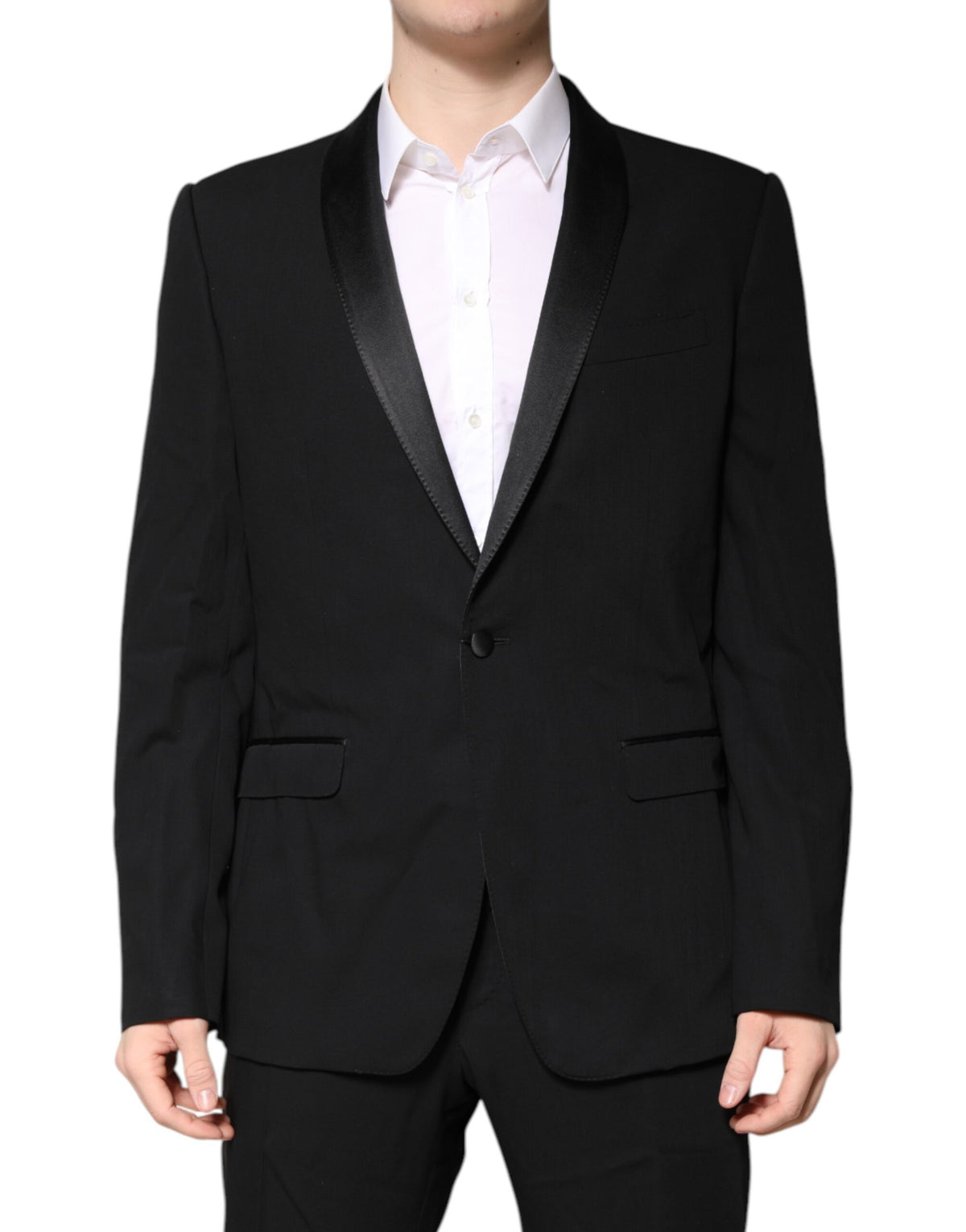 Dolce & Gabbana Black Wool Single Breasted 2 Piece Suit