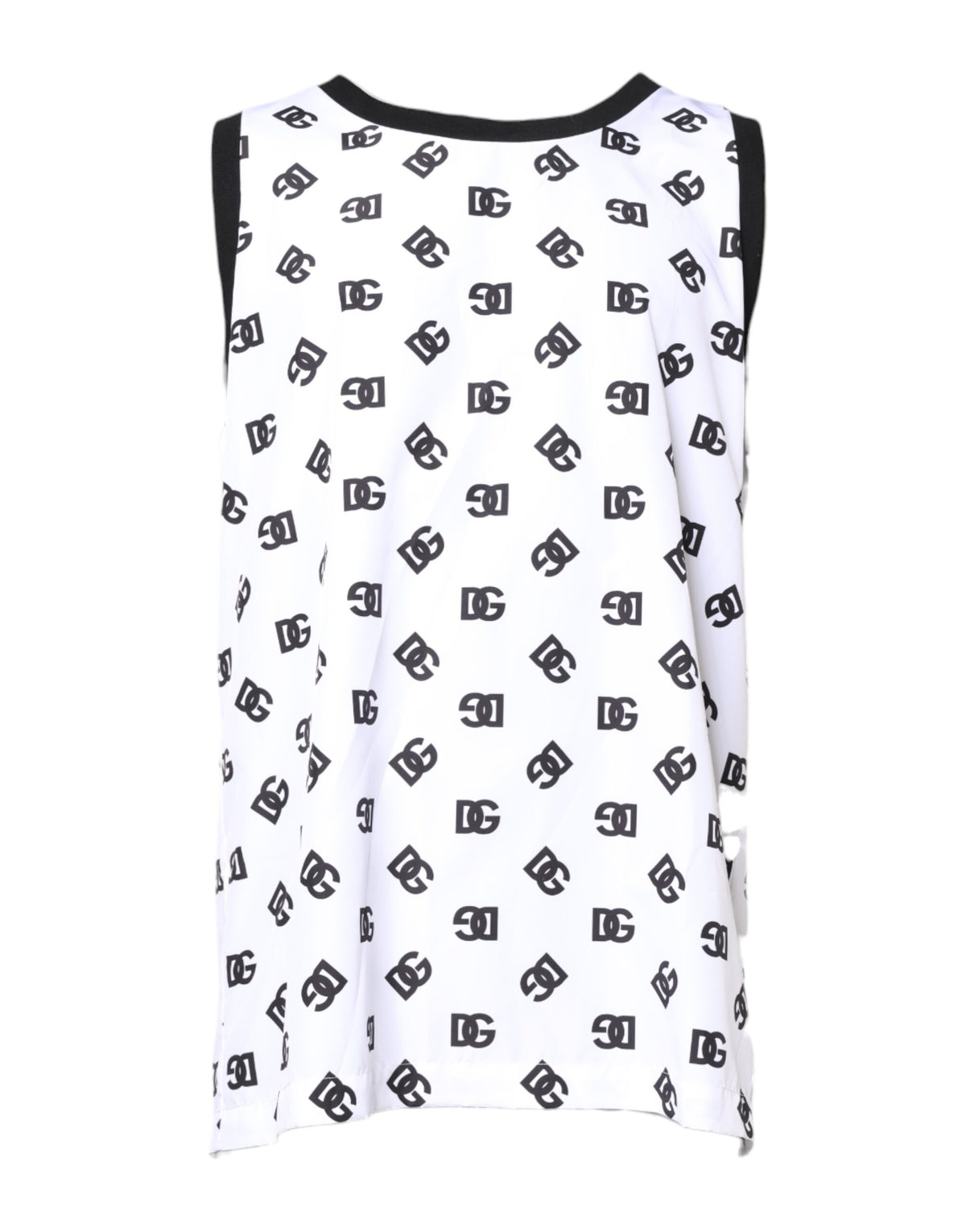 Dolce & Gabbana White Polyester Sleeveless DG Logo T-shirt