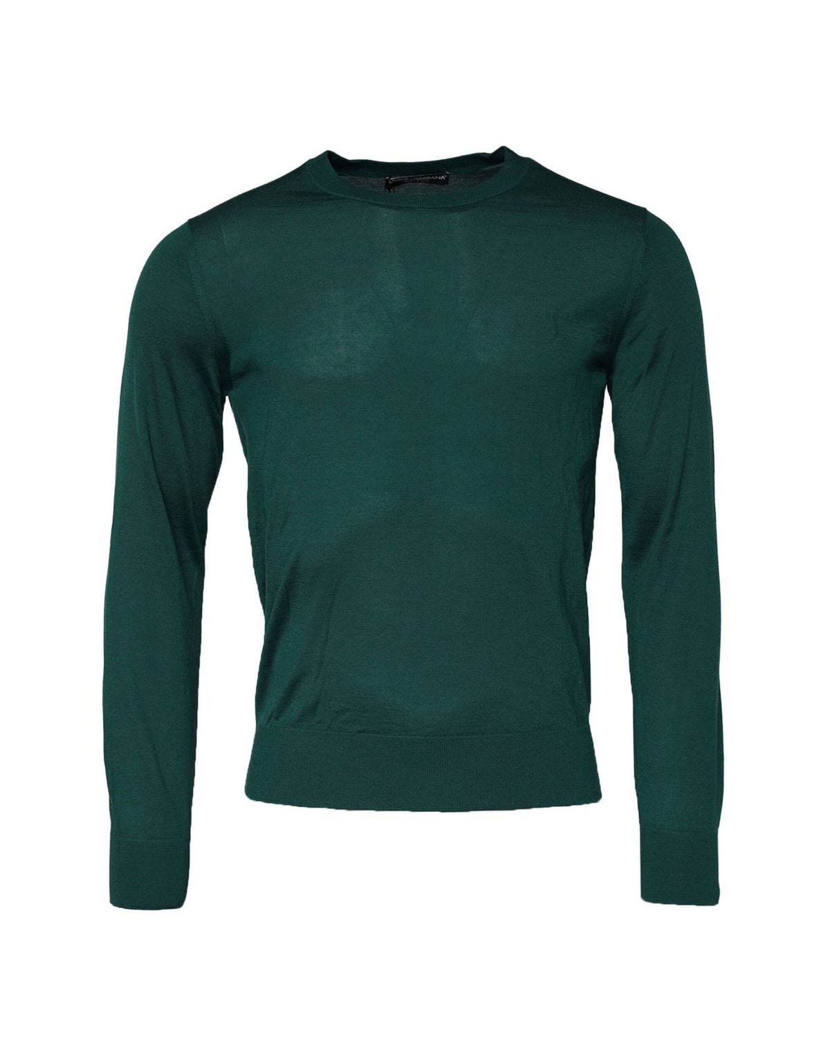 Dolce & Gabbana Green Cashmere Crew Neck Sweatshirt Sweater