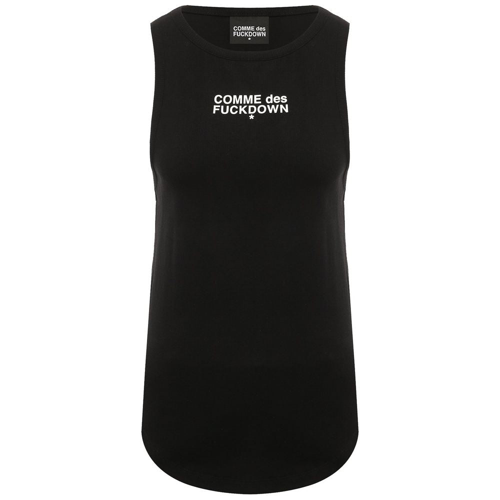 Comme Des Fuckdown Black Cotton Tops & T-Shirt