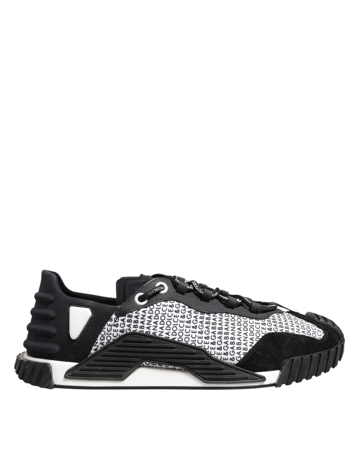 Dolce & Gabbana Black Logo Lace Up Low Top NS1 Sneakers Shoes