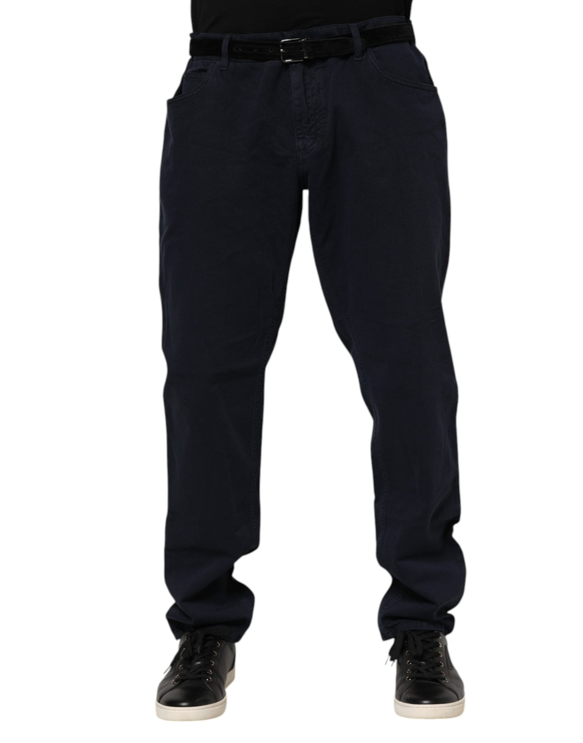 Dolce & Gabbana Black Cotton Tapered Denim Jeans