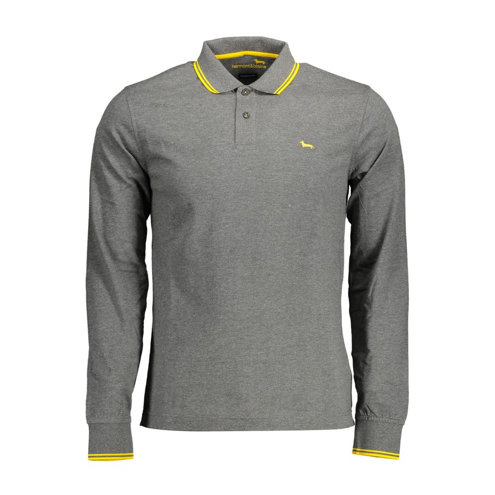 Harmont & Blaine Gray Cotton Polo Shirt