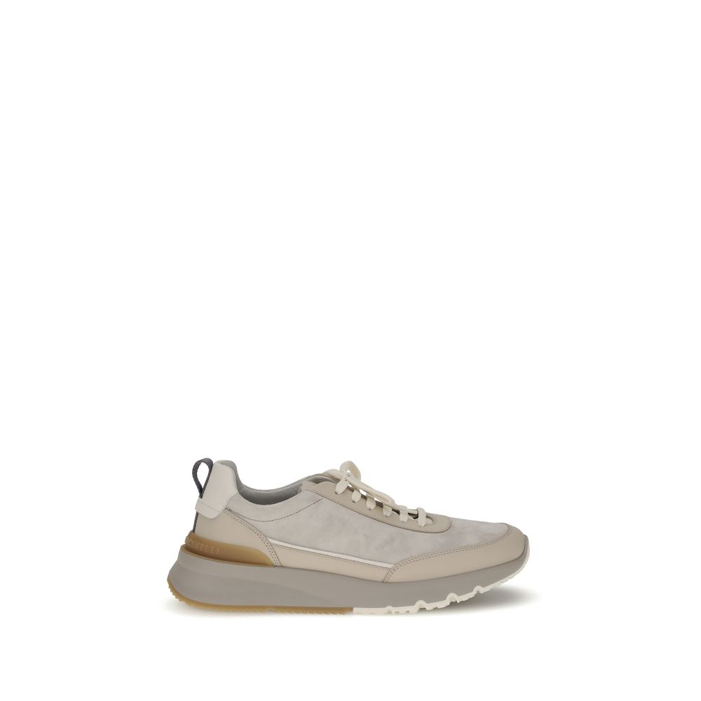 Brunello Cucinelli Gray Nylon Low Top Sneakers