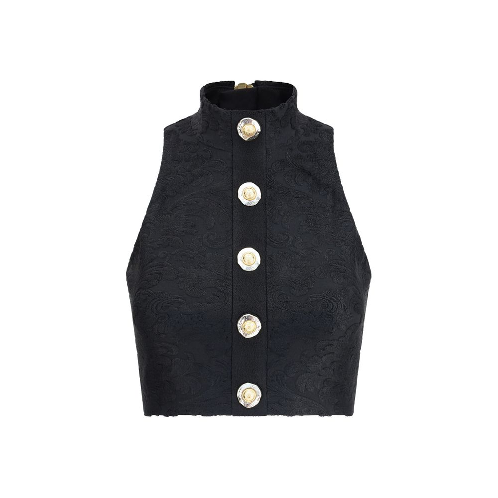 Balmain Black Viscose Top