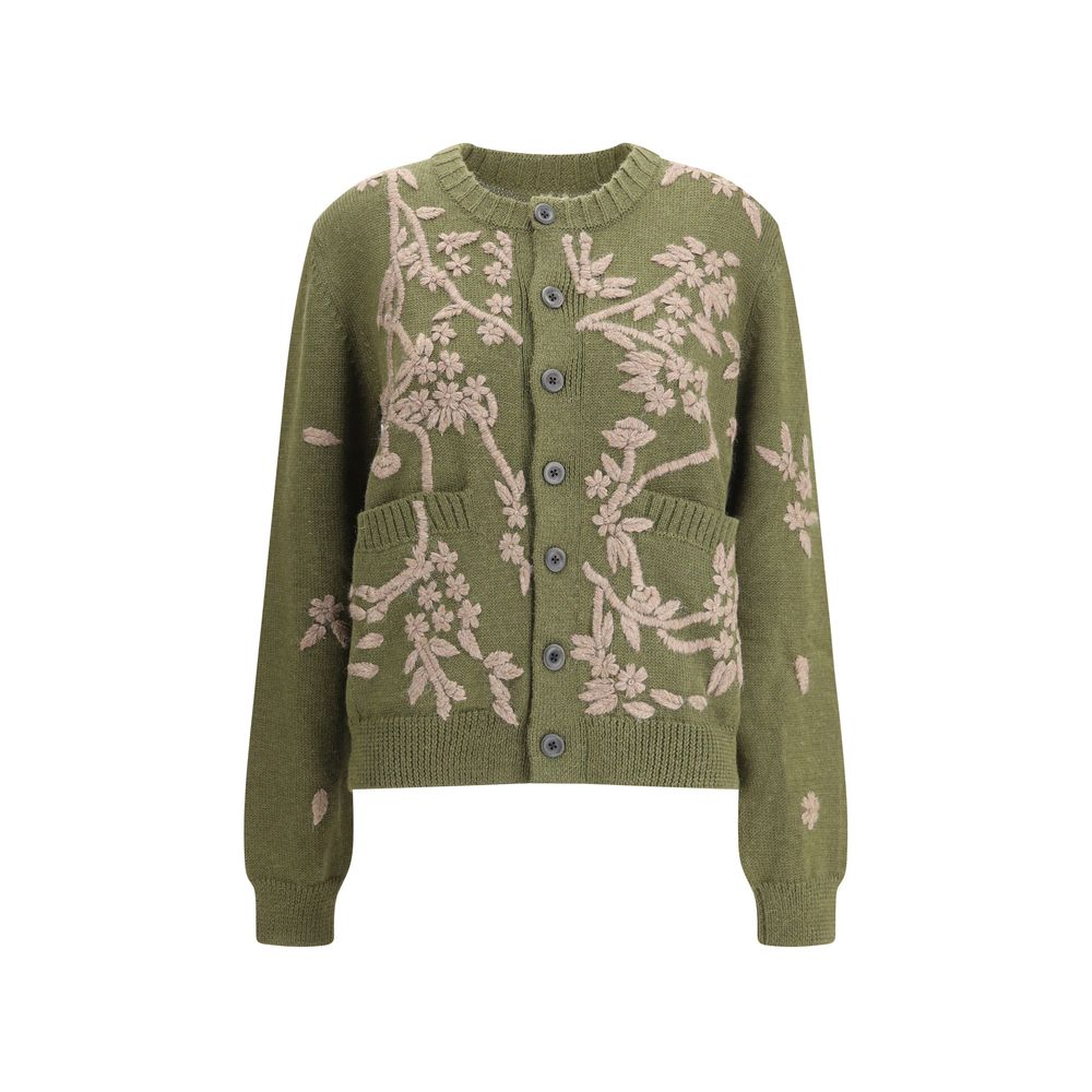 Baziszt Green Alpaca Vicugna Pacos Cardigan