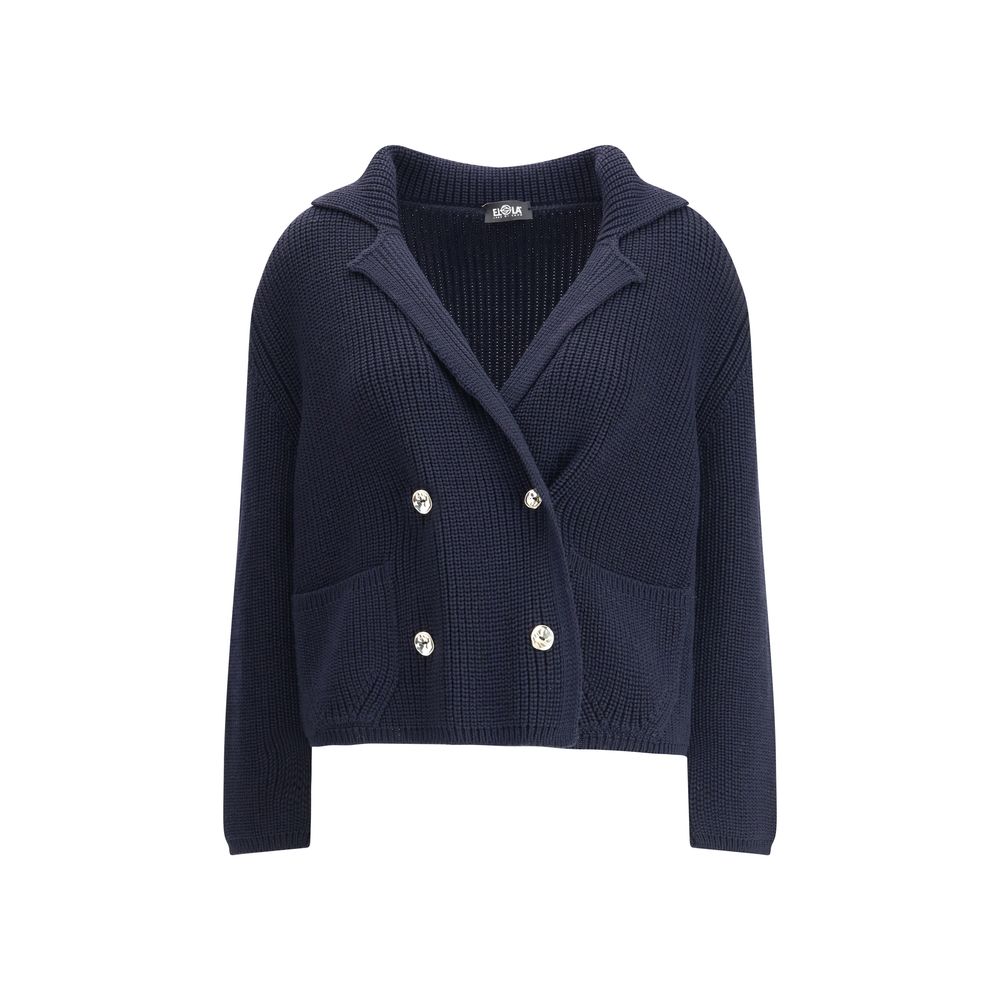 Ella Blue Merino Wool Cardigan