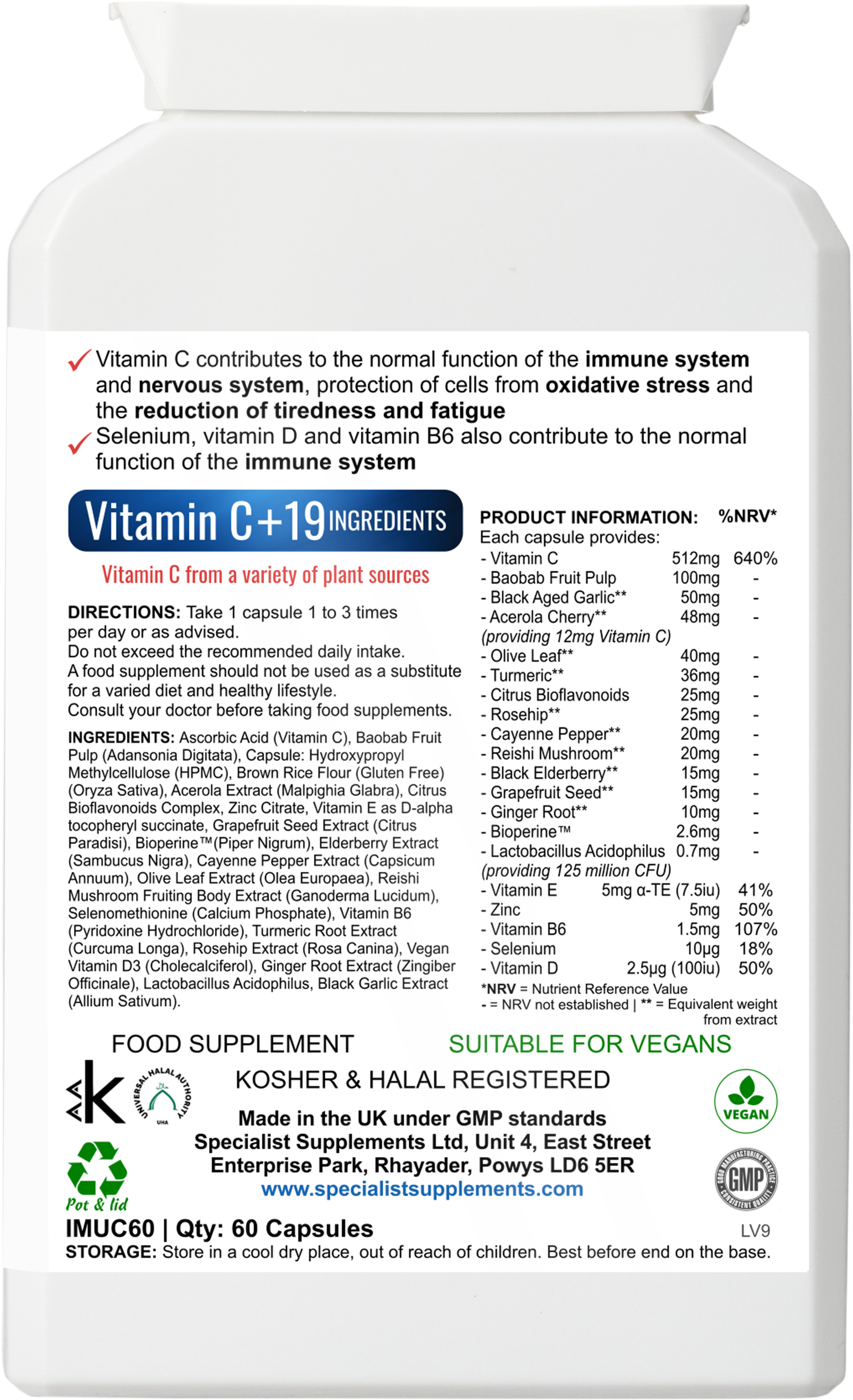 Advanced Immunity Spectrum - back of pack
