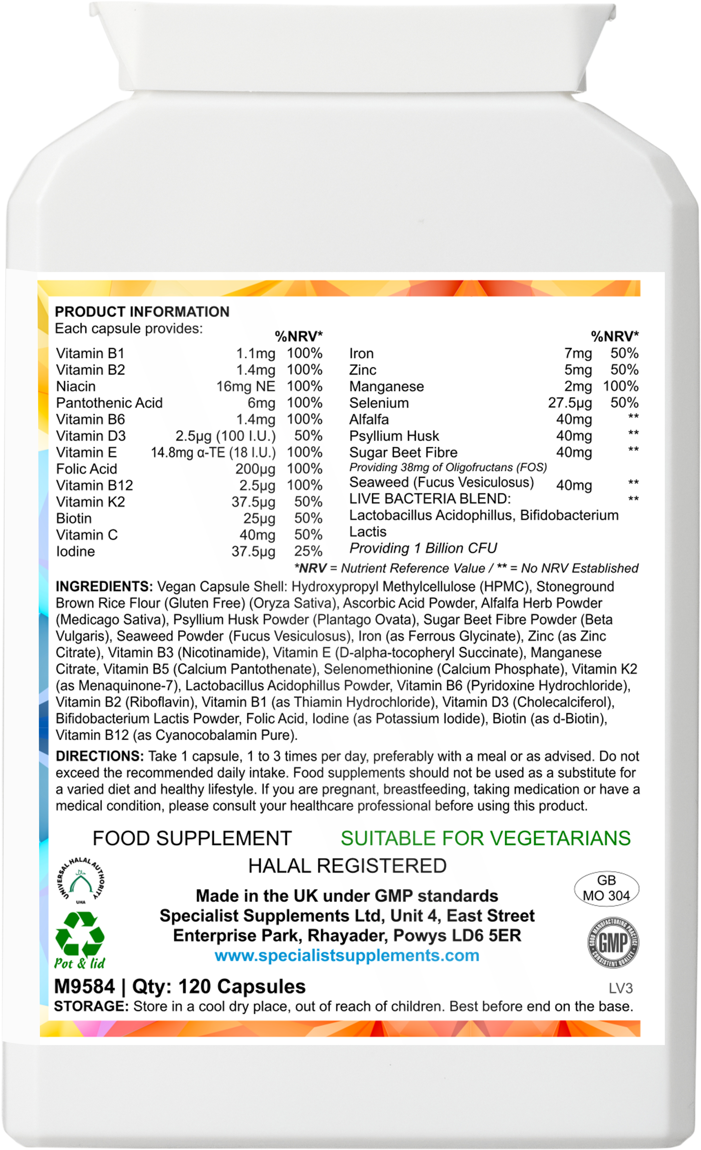 VitNourish - back of pack
