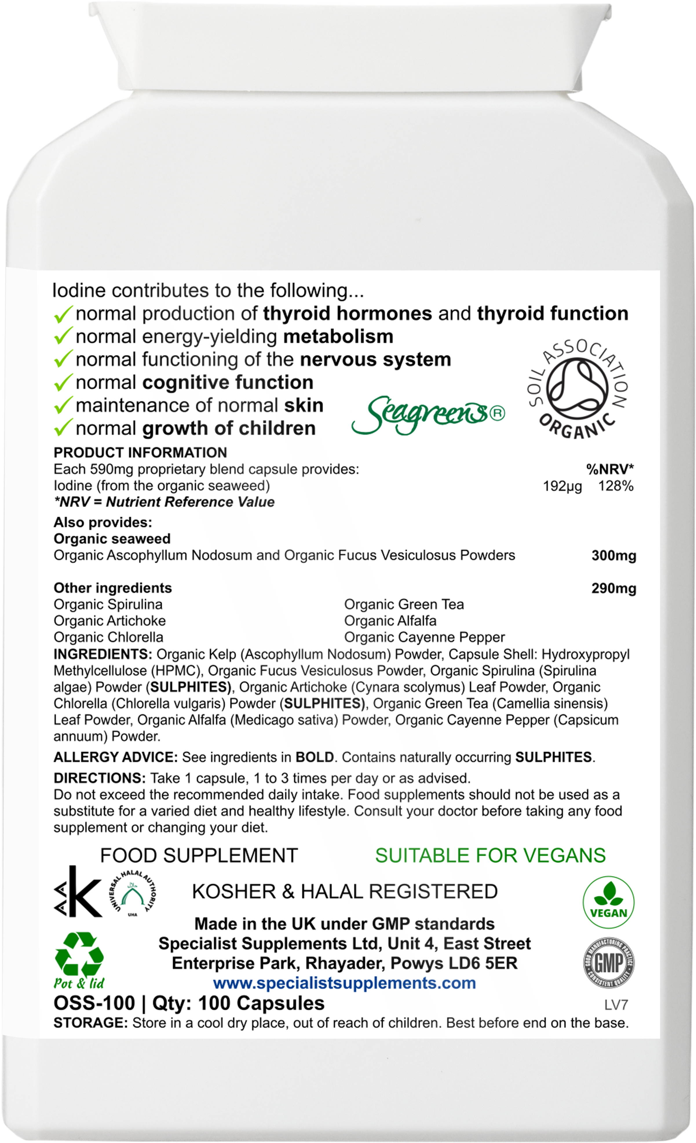 Sea & Soil (ORGANIC) - back of pack