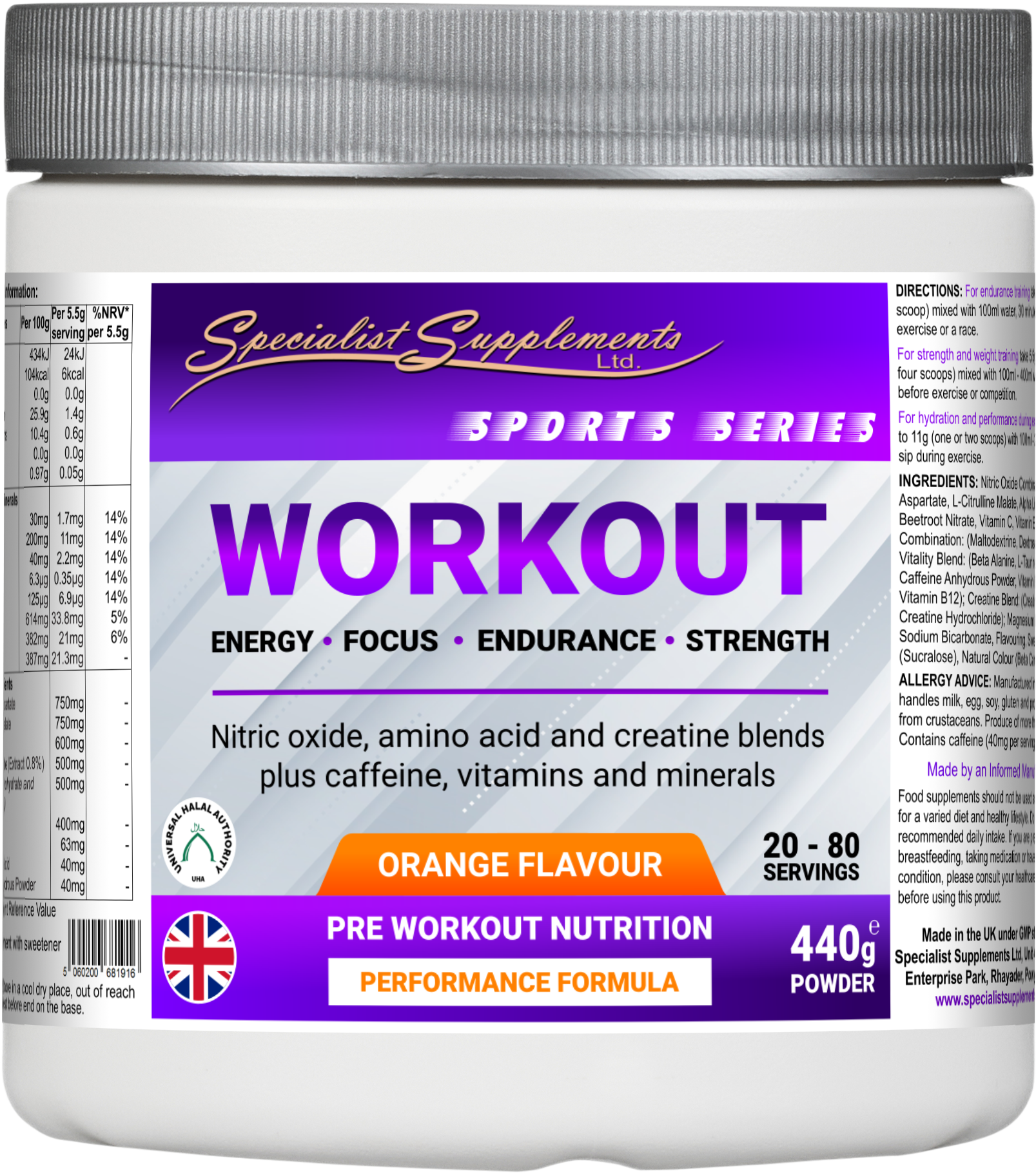 Workout - front of pack