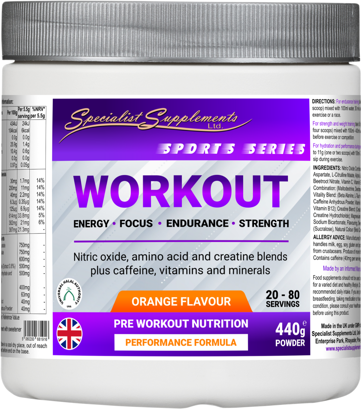 Workout - front of pack