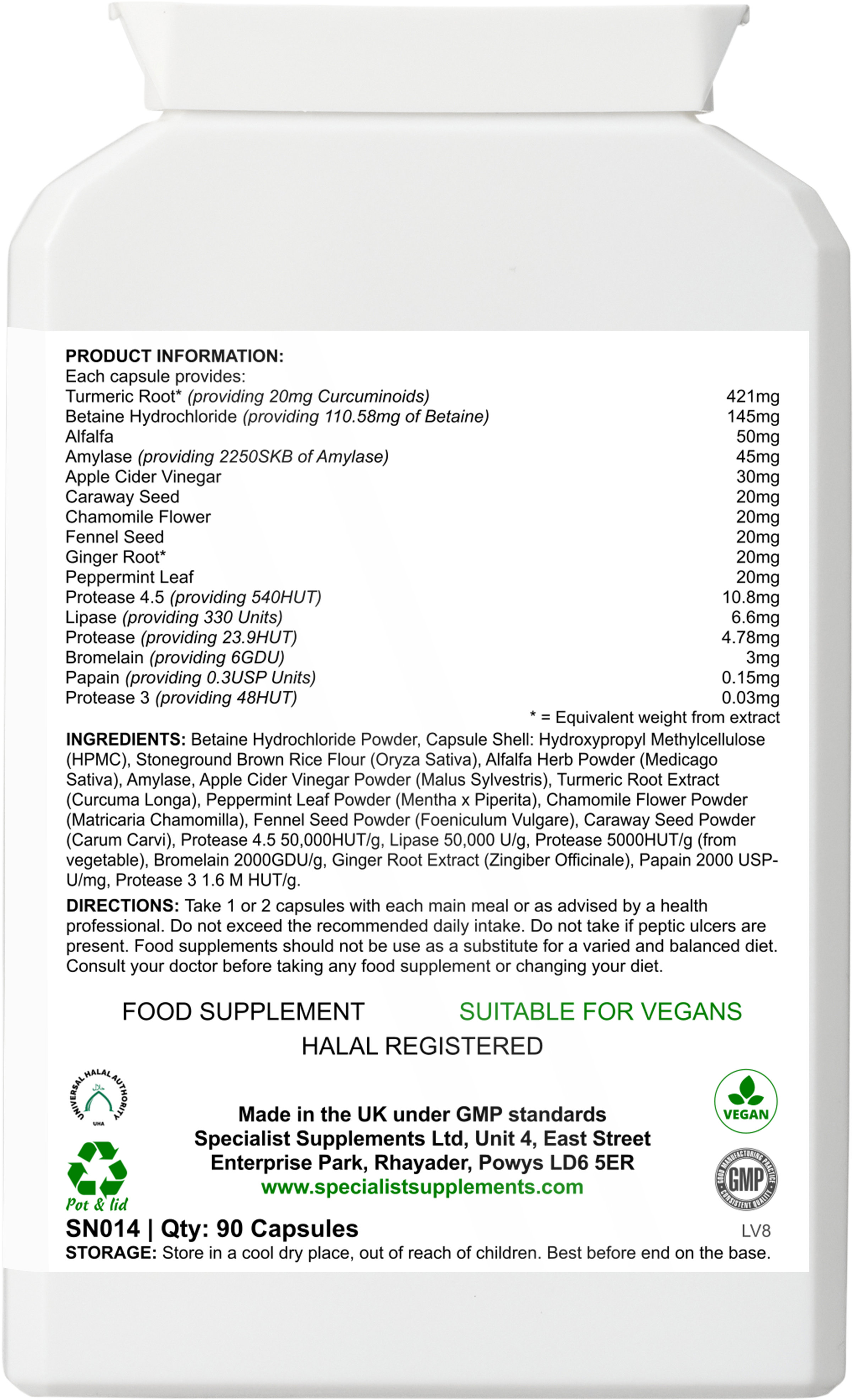 DIGESTIVEaid - back of pack