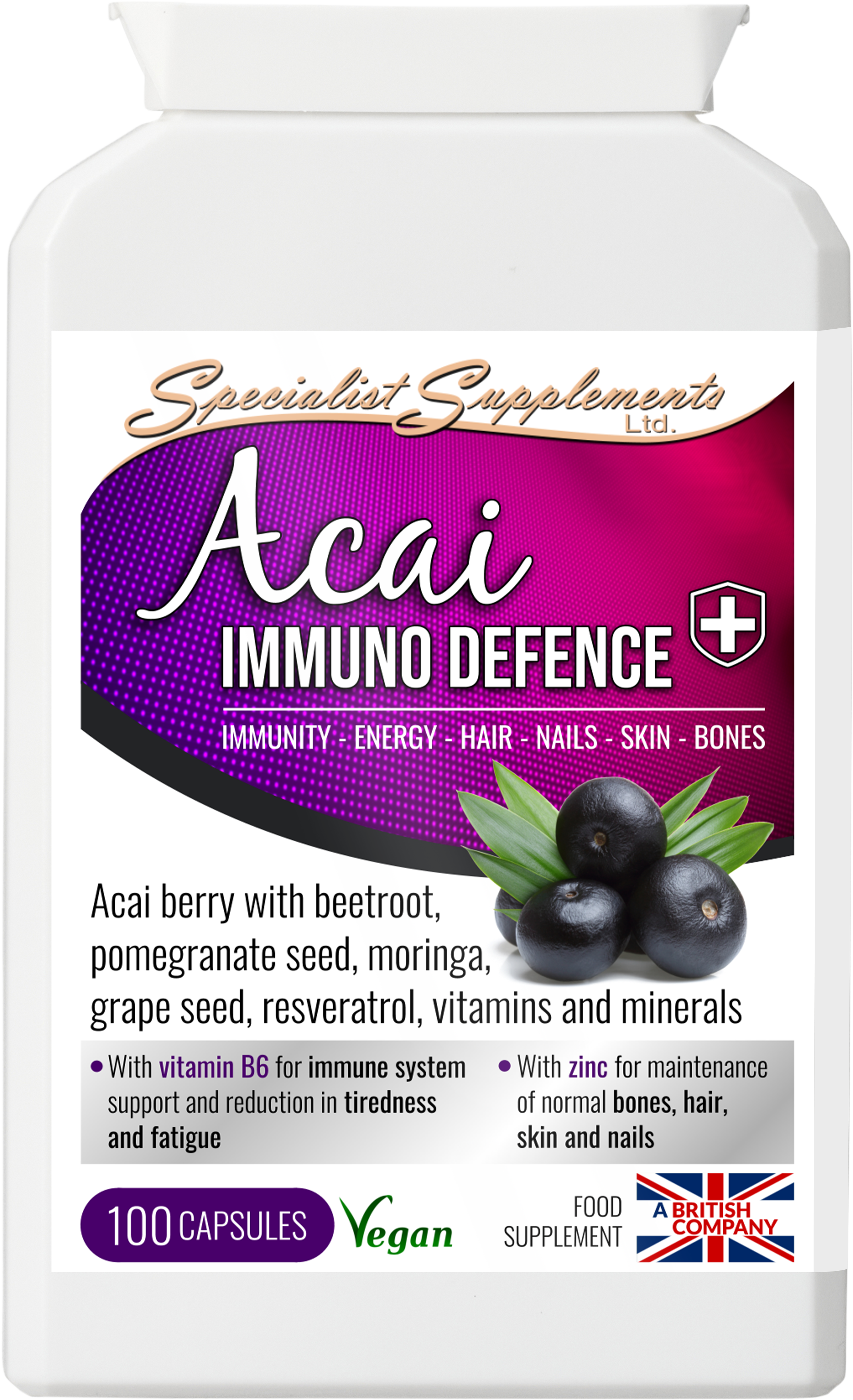 Acai Immuno Defence - front of pack