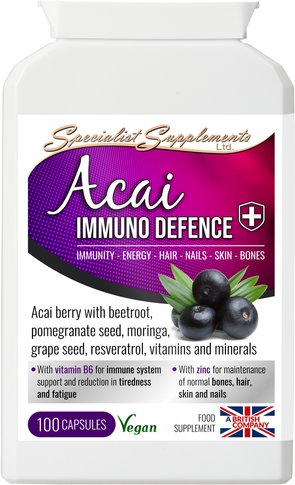 Acai Immuno Defence - front of pack