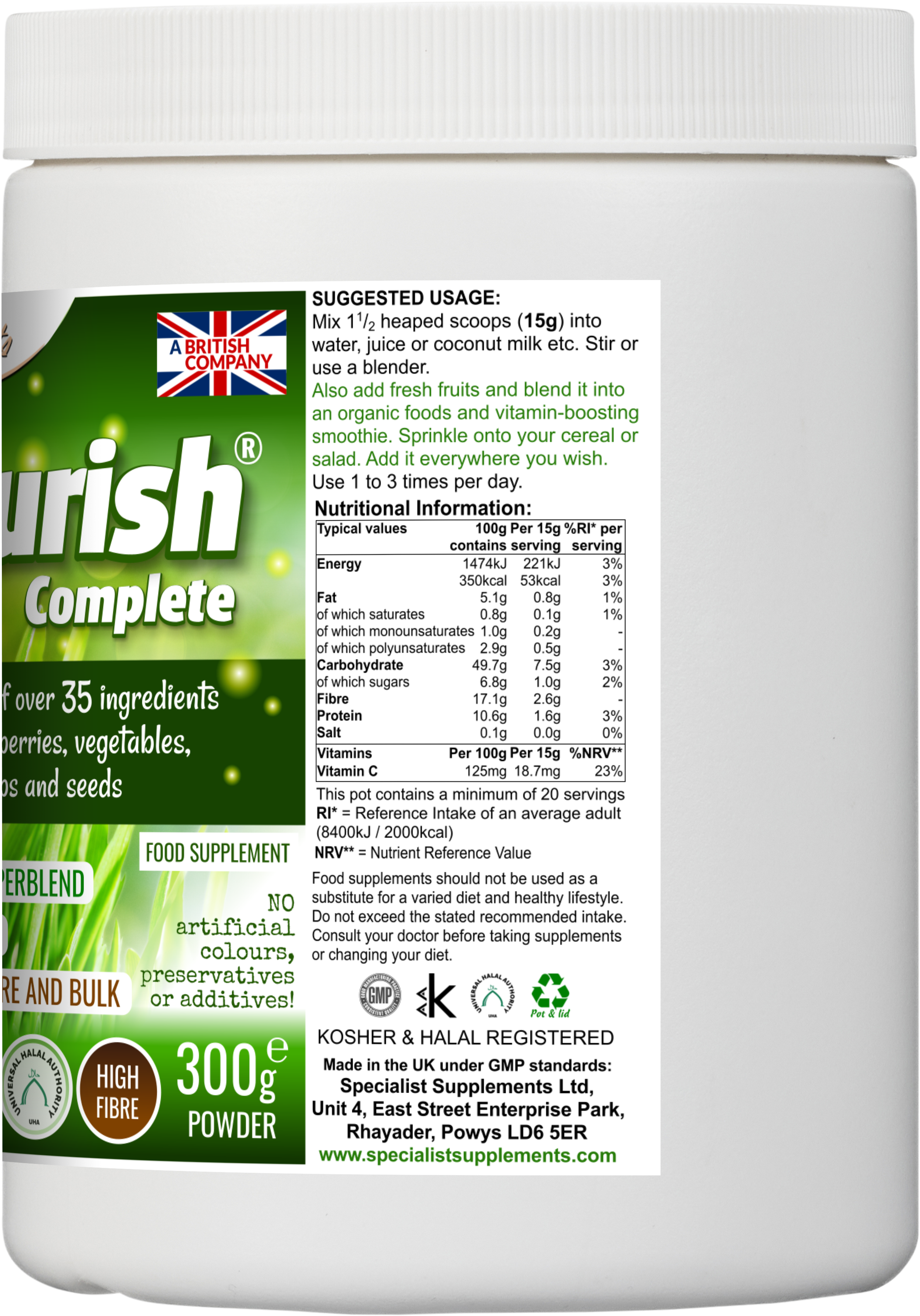 GreeNourish Complete (ORGANIC) - right side