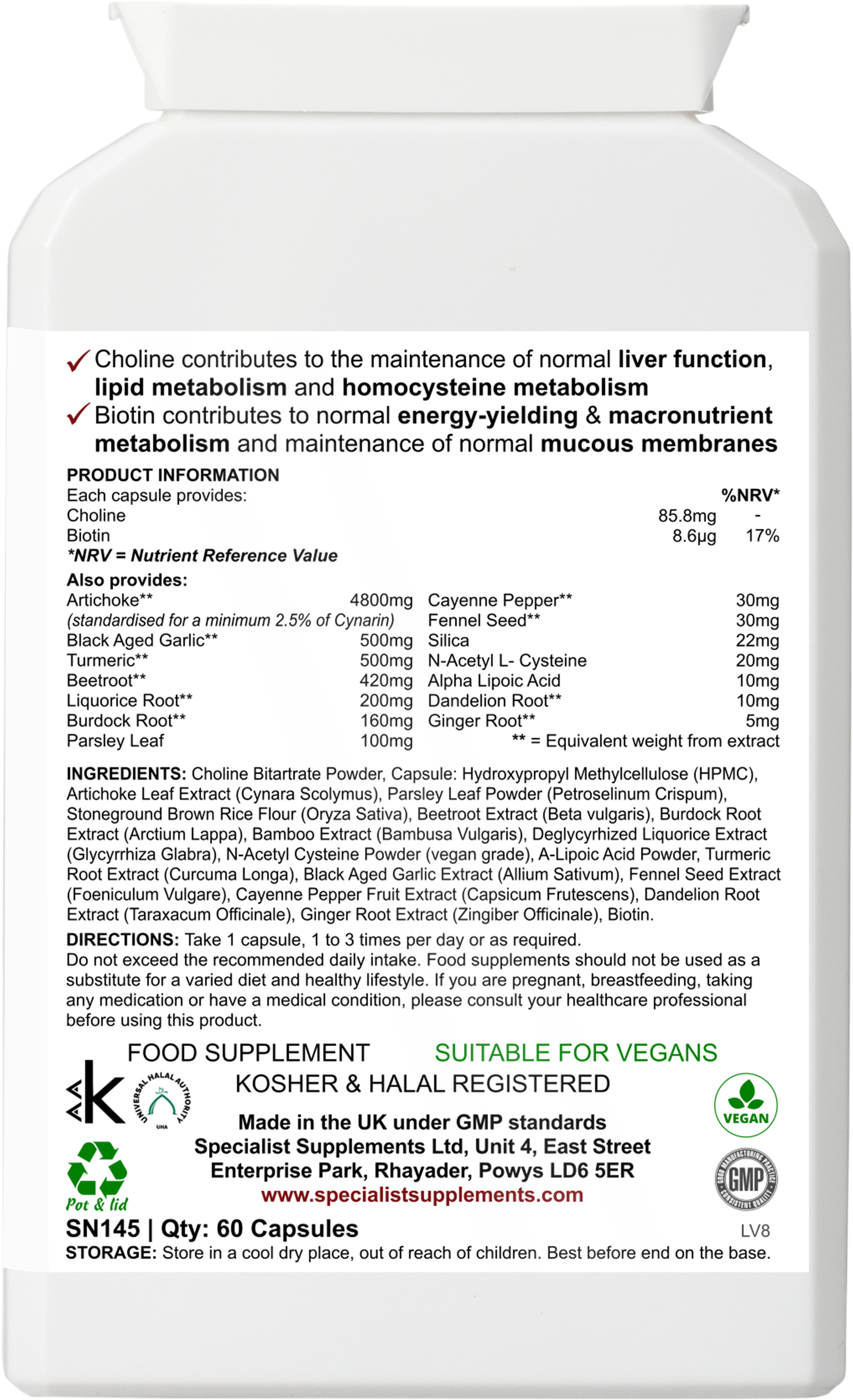 Liver Clear - back of pack