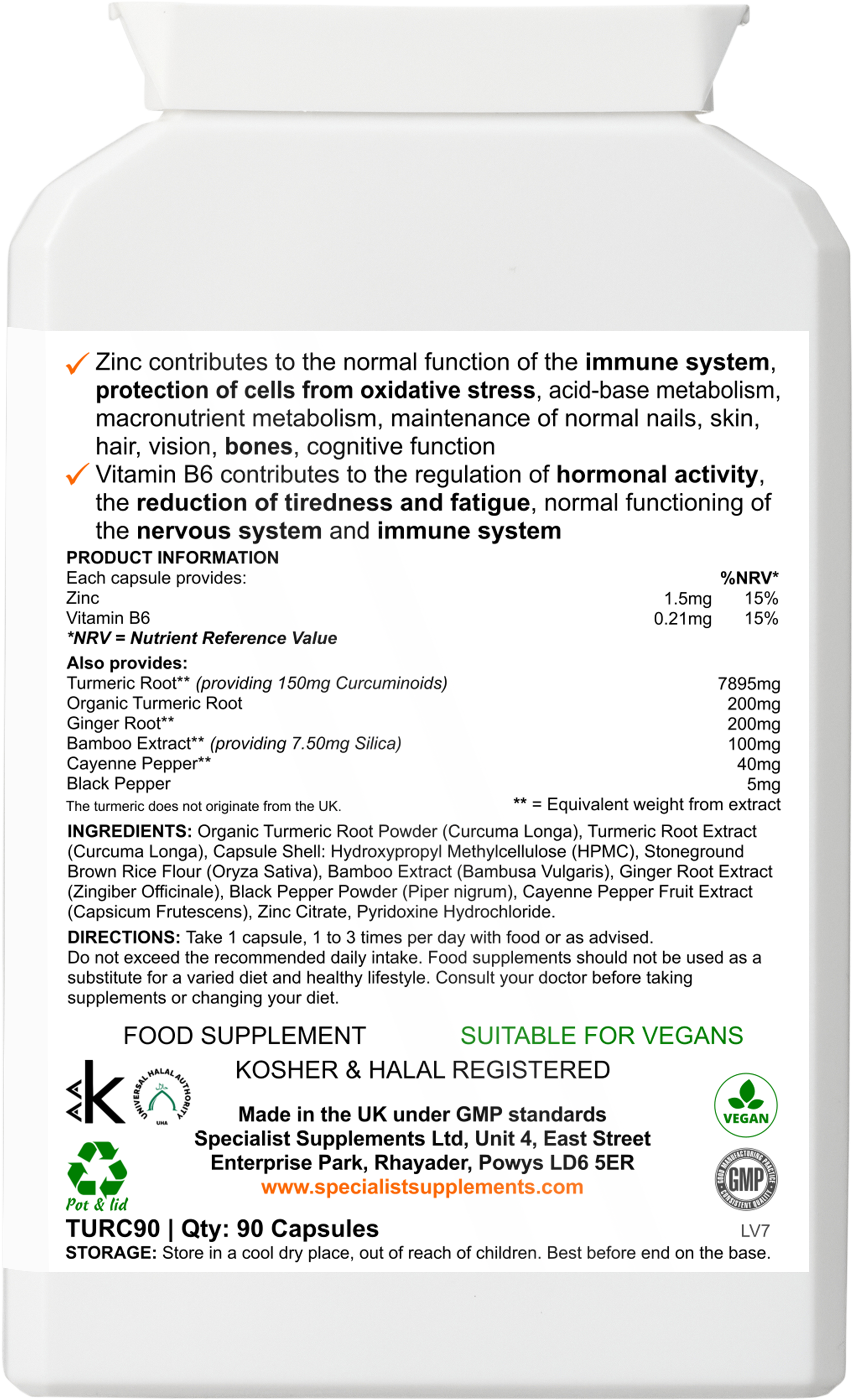 Turmeric Herbal Combo - back of pack