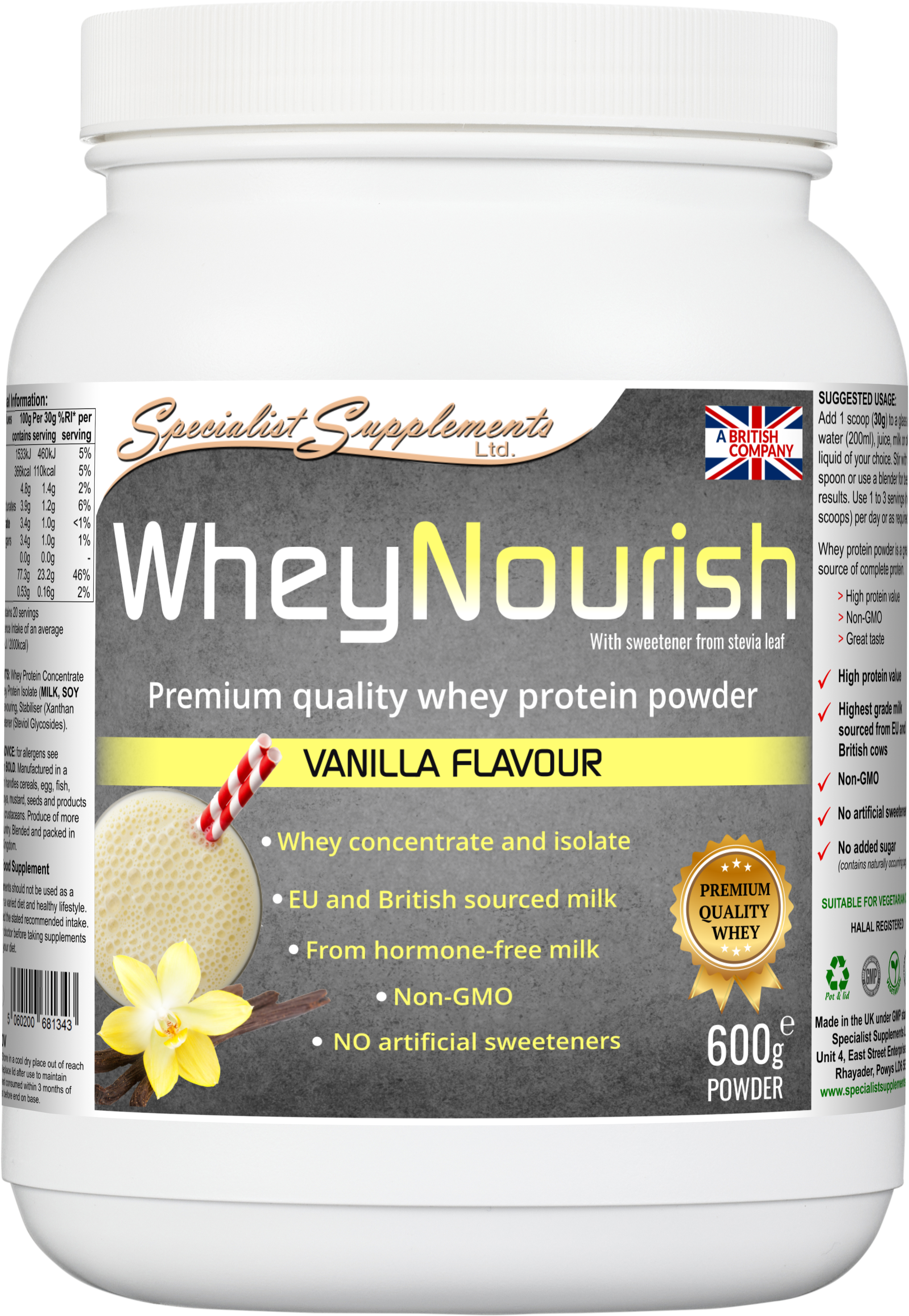 WheyNourish (Vanilla) - front of pack