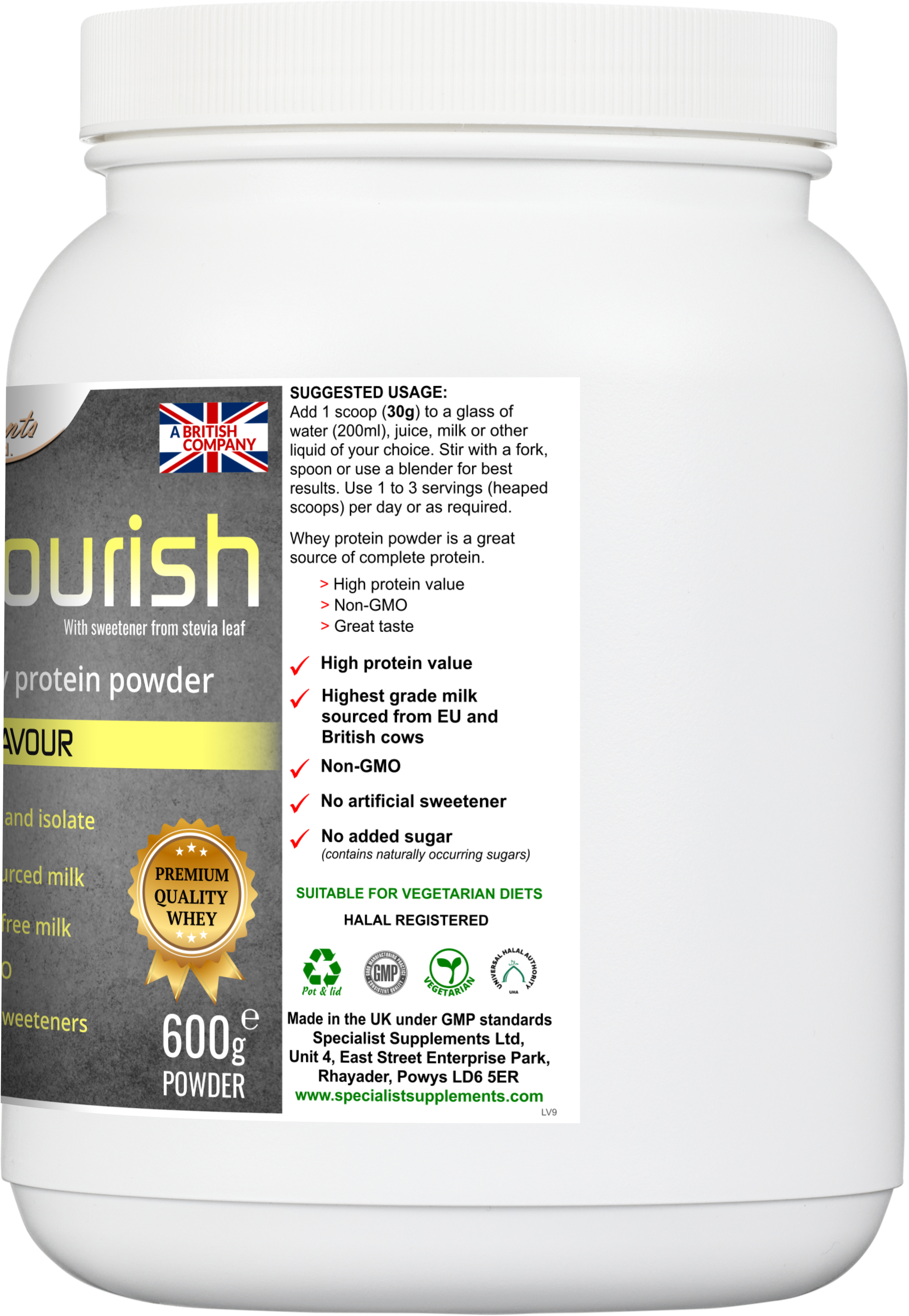 WheyNourish (Vanilla) - right side